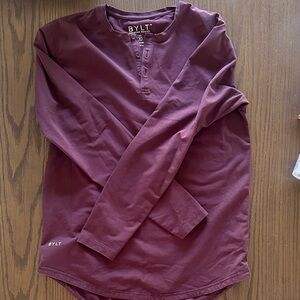 BYLT Premium Basics Men's Lux Burgundy Long Sleeve Shirt